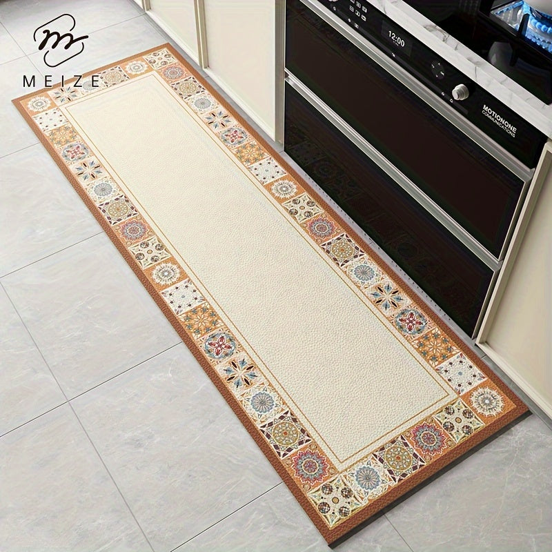 Tapete para Cozinha Antiderrapante Retangular Floral