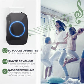 Campainha Inteligente Sem Fio Impermeável | Alcance 300m e 38 Toques