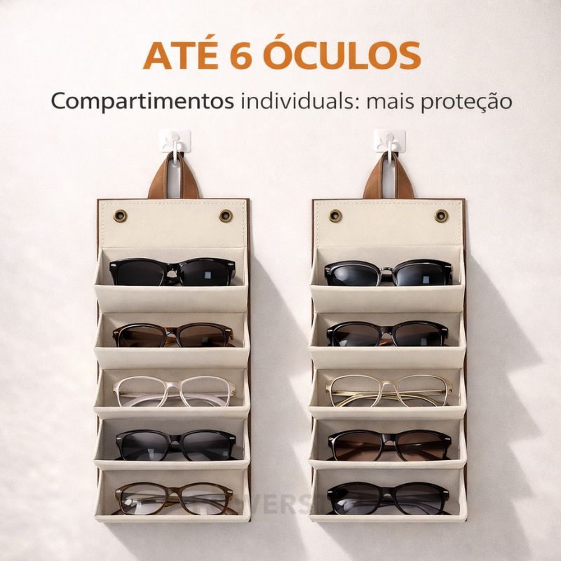 Estojo Porta Óculos Dobrável para Viagem Marrom