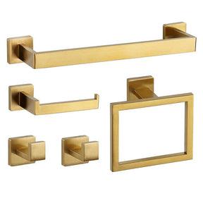 Kit Acessórios Para Banheiro Aço Inox 5 Peças