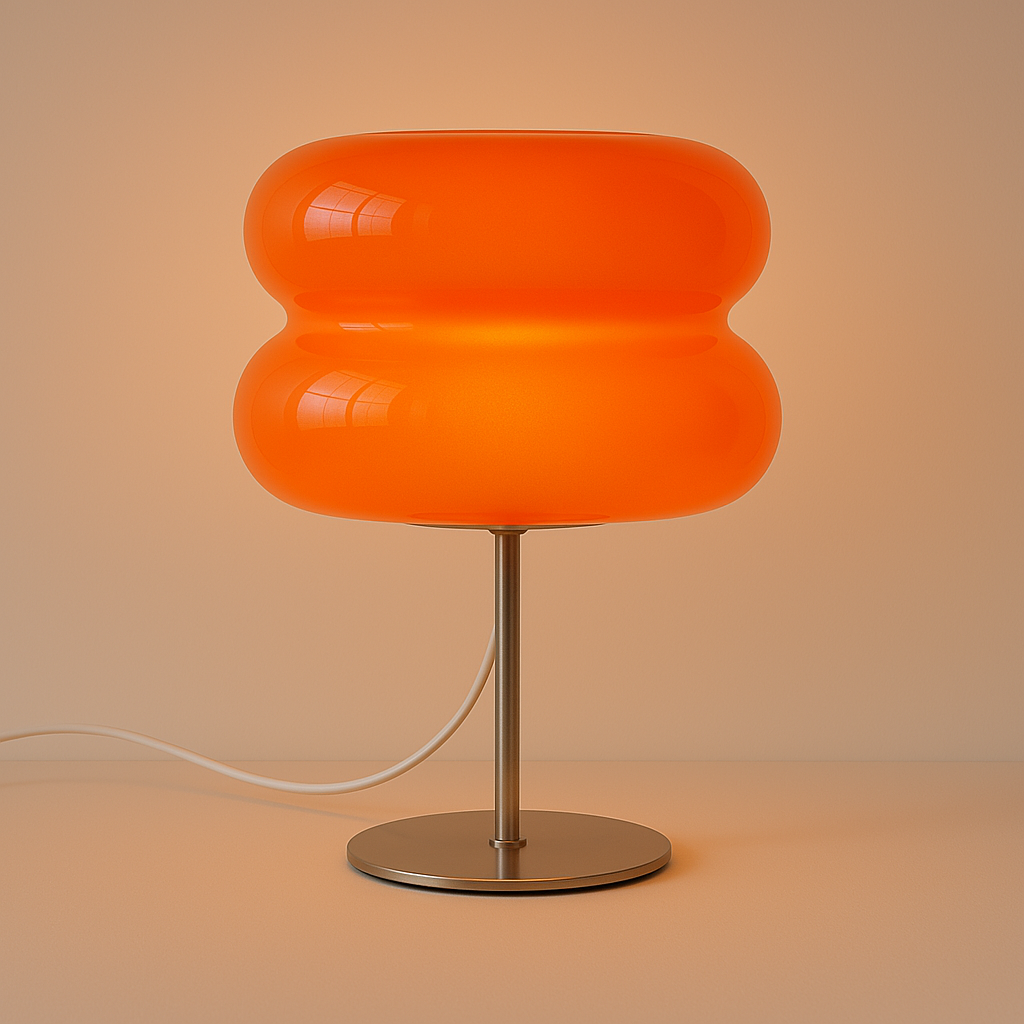 Luminária de Mesa Moderna Vidro e Inox