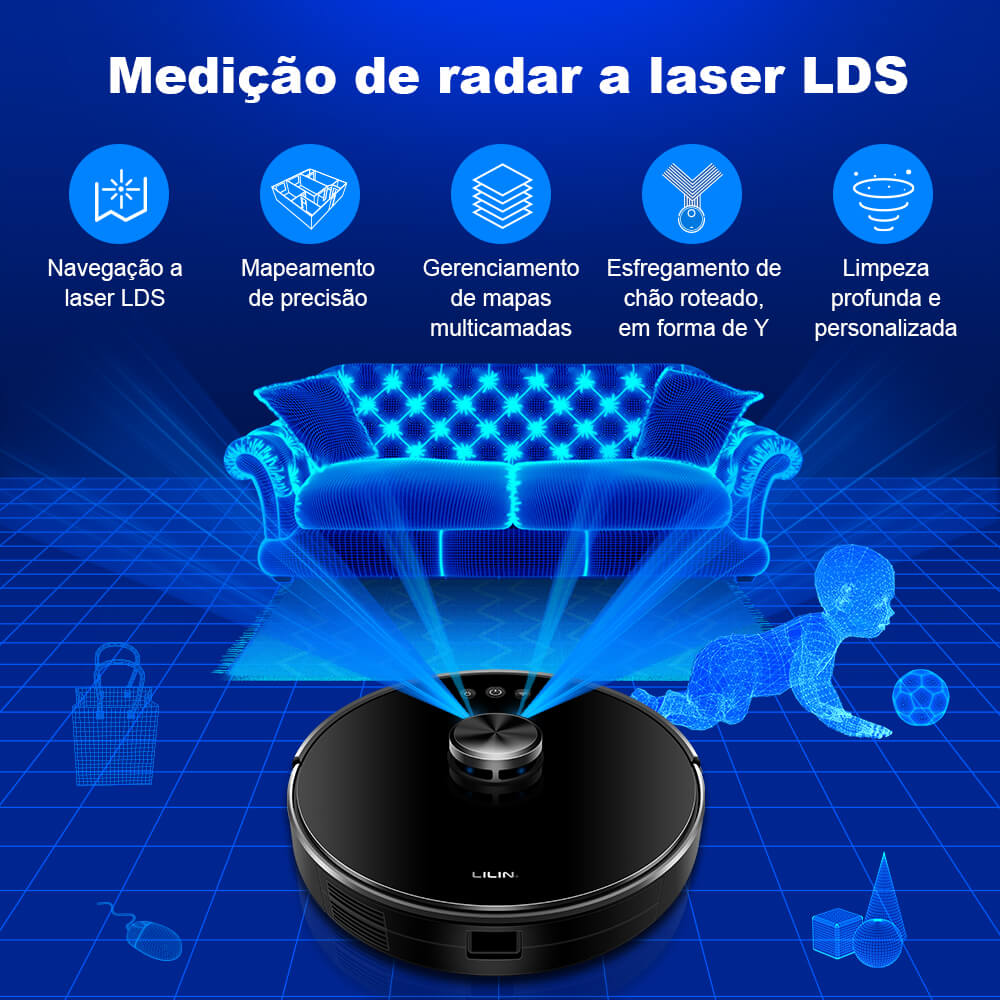 Robô Aspirador XR500 - Aspira e Passa Pano Bivolt