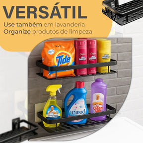 Kit 2 Prateleiras Adesivas Ultra-Fortes Para Banheiro ou Cozinha