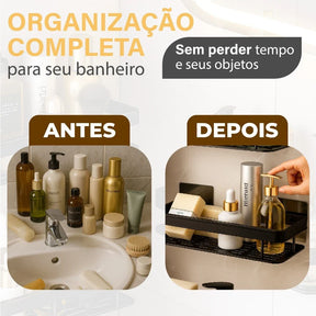 Kit 2 Prateleiras Adesivas Ultra-Fortes Para Banheiro ou Cozinha